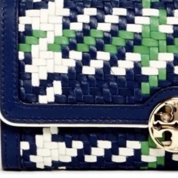 NWT Authentic Luxe Minimalist Tory Burch Duet Woven Envelope Continental/Clutch - Picture 4 of 17